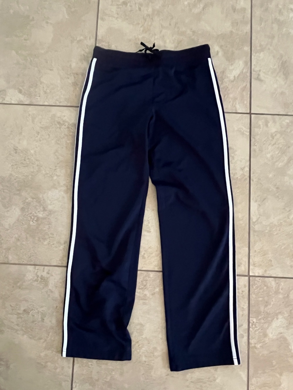 Vintage Y2K gym track pants navy blue stripes